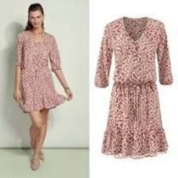 CAbi Sienna Boho Peasant Animal Print Dress - Picture 13 of 13